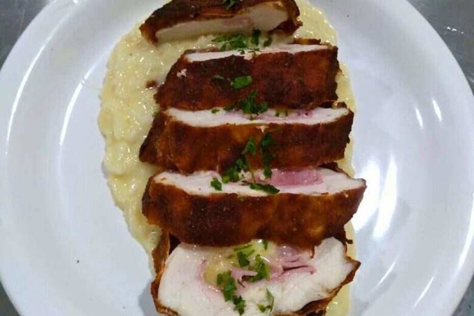 frango recheado com queijo e presunto